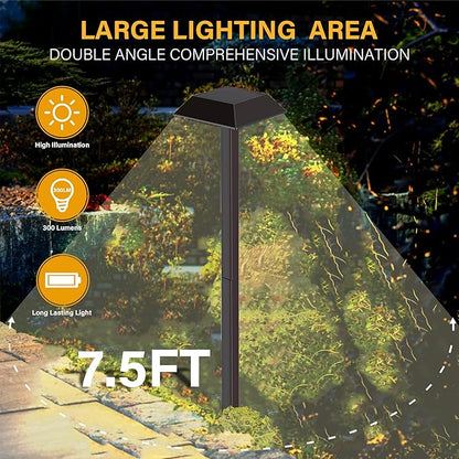 Super Bright 300 Lumens Solar Pathway Lights Outdoor, 2 Lighting Color Modes - Image 4
