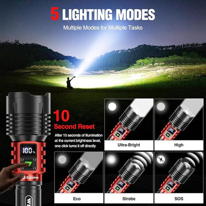 WdtPro Rechargeable LED Flashlights High Lumens, Super Bright 90000LM - Image 4