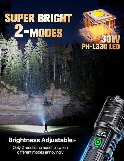 Esgofo Rechargeable Flashlights High Lumens 100000 2 Modes High/Low, Super - Image 2