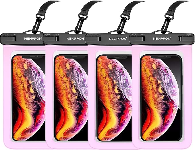 4 Pack 8.5“ Waterproof Cell Phone Pouch by Newppon