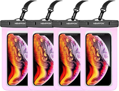 4 Pack 8.5“ Waterproof Cell Phone Pouch by Newppon