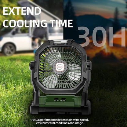 Camping Fan Rechargeable, 20000mAh Battery Powered Portable Fan - Image 9