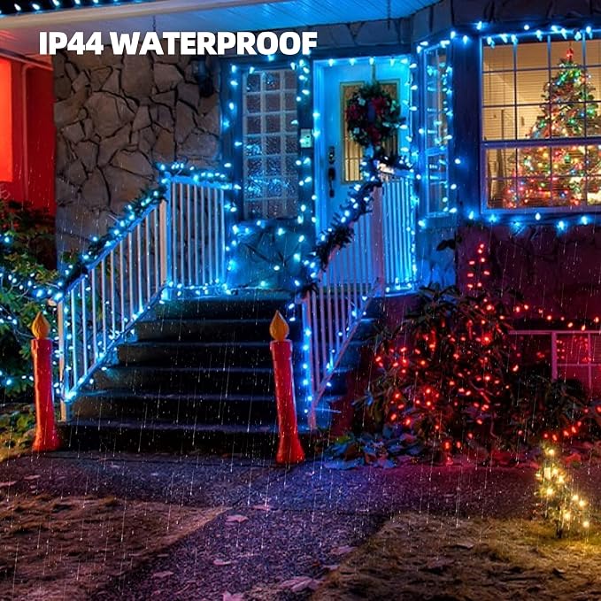 TW SHINE Red Christmas Lights, 2 Pack Total 40 FT 200 Count Incandescent - Image 6