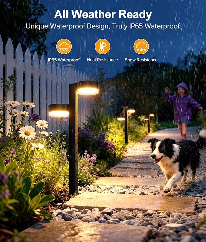 Solar Pathway Lights Outdoor Waterproof, 6 Pack Dual-Head Solar Lights Outdoor - Image 4