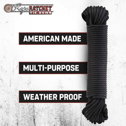 Rope Ratchet 3/16" 50 ft Braided Polypropylene Utility Cord, Weather Resistant - Image 3