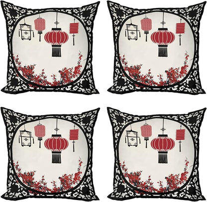 Ambesonne Lantern Throw Pillow Cushion Case Pack of 4, Lanterns by Ambesonne