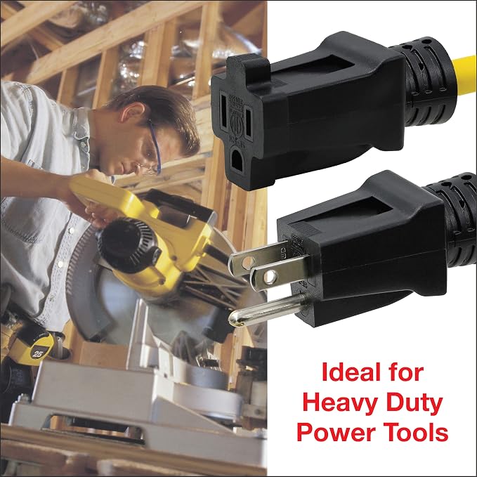 Clear Power 100 ft 12/3 SJTW Heavy Duty Outdoor Extension Cord, Water & Weather - Image 5