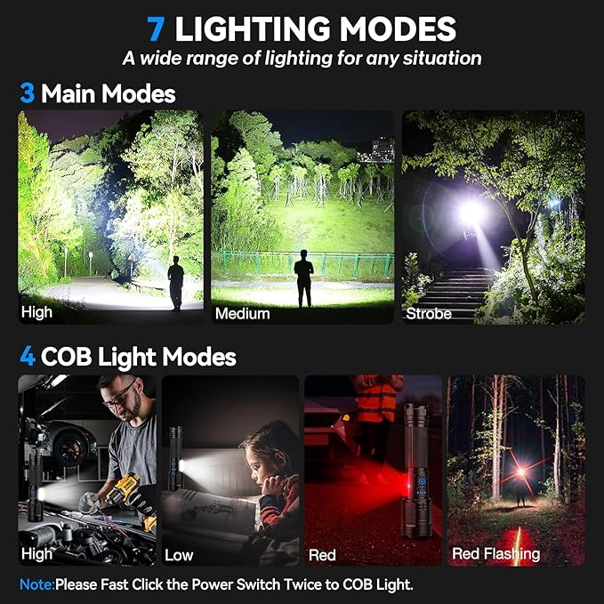 Flashlight Rechargeable 99, 000 High Lumen - Image 5