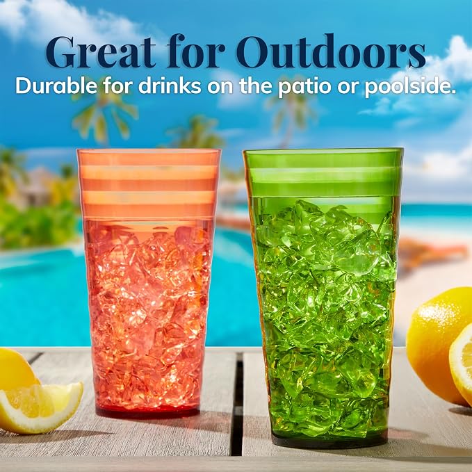 US Acrylic Splash 18 ounce Plastic Stackable Water Tumblers in Jewel Tone - Image 7