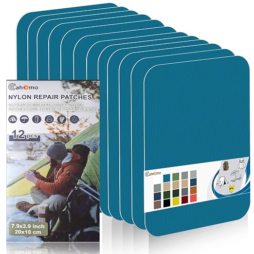 Cahomo 7.9x3.9 inch 12 PCS Nylon Repair Patch Nylon Repair Tape Self Adhesive by Cahomo