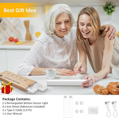 51-LED Motion Sensor Under Cabinet Lights, Magnetic Rechargeable Under Counter - Image 4