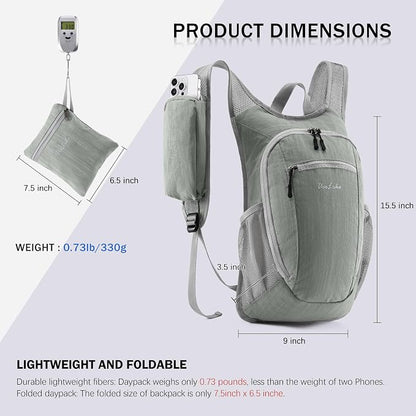 Uselike 10L Small Hiking Backpack Travel Daypack Lightweight Packable Back Pack - Image 6