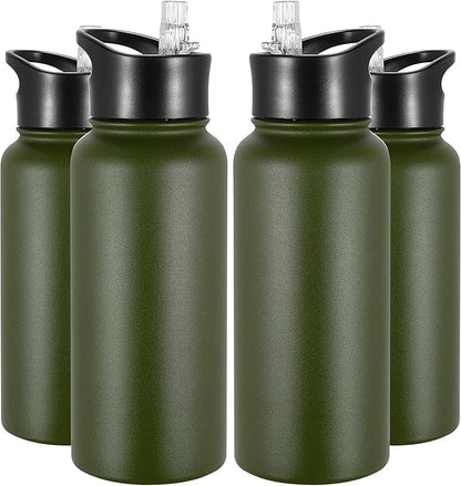 VEGOND 32 oz Insulated Water Bottle Bulk Stainless Steel Metal Water Bottles by VEGOND