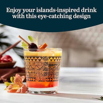Libbey Tiki Rocks Glasses Set, Vintage-style Glassware Drinking Glasses Set of 4 - Image 2
