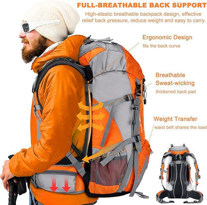 Loowoko 50L Hiking Backpack, Waterproof Camping Essentials Bag - Image 3