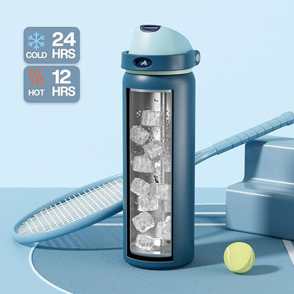 POWCAN 32 oz Insulated Water Bottle: 2-in-1 Lid - Image 3