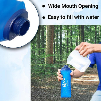 2PCS Soft Water Bottle, 17oz/500ml TPU Collapsible Flask Foldable Bottles - Image 3