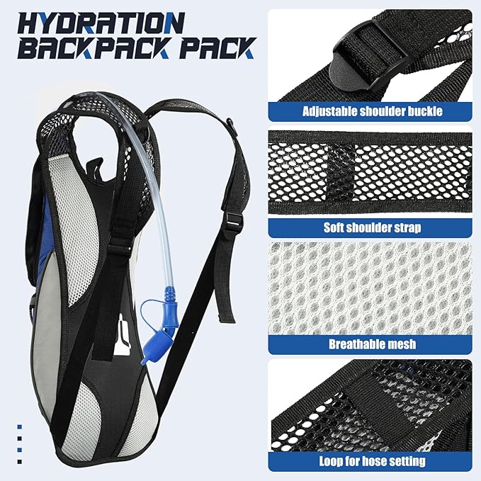3 Pack Hydration Backpack with 2l Water Bladder, Hydration Pack with Bladder - Image 4