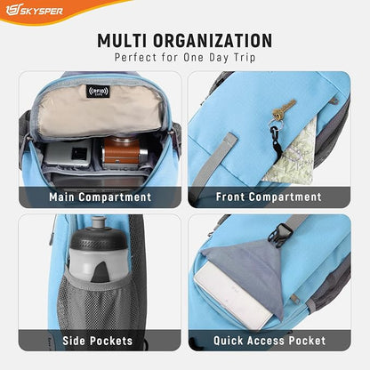 SKYSPER Sling Bag RFID Cross Body Bag Recycled Crossbody Backpack Travel Daypack - Image 3