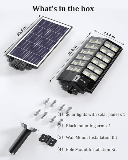 Ofuray Solar Street Lights Outdoor, Solar Security Flood Lights Parking Lot - Image 5