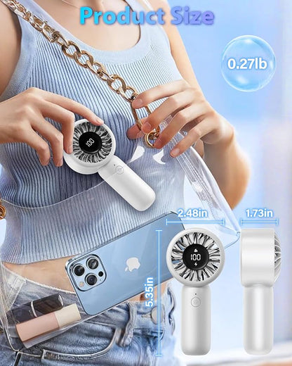 Portable Handheld Fan Personal Small Turbo Hand Fan Powerful, USB Rechargeable - Image 7