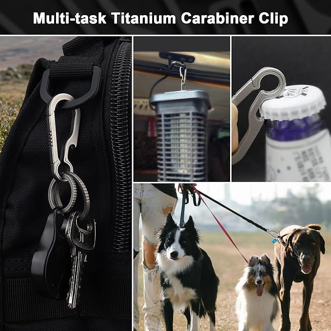 PJYTAC Key Chain Clip Titanium Carabiner Keychain Quick Release Carabiner - Image 7