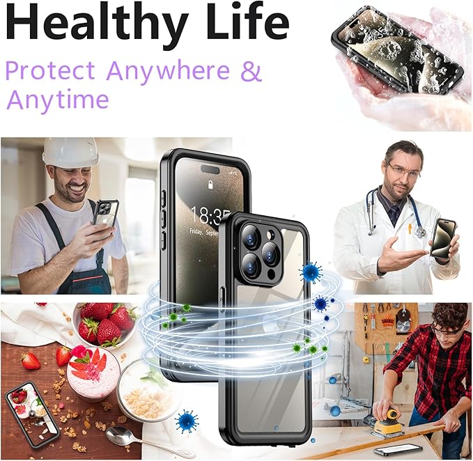 SPIDERCASE for iPhone 15 Pro Case Waterproof, IP68 Underwater, Full Body Sealed - Image 6