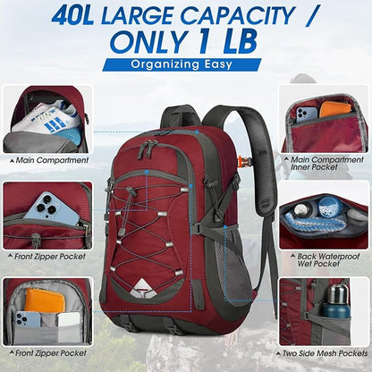 IGOLUMON Hiking Backpack 40L Packable Lightweight Camping Backpack Men Women - Image 5
