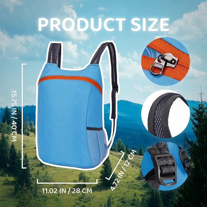 Lightweight and Thin Foldable Backpack, Climbing Bag, Hiking Daypack, 20L - Image 3