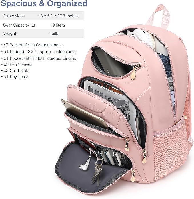 Boavan Laptop Backpack for women, 15.6 inch Laptop Bag - Image 2