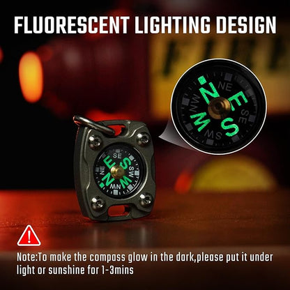 MecArmy Mini Titanium/Brass Compass, Waterproof IPX5 Pocket Compass - Image 2