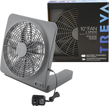 O2COOL Treva 10-Inch Portable Desktop Air Circulation Battery Fan, 2 Speed by O2COOL