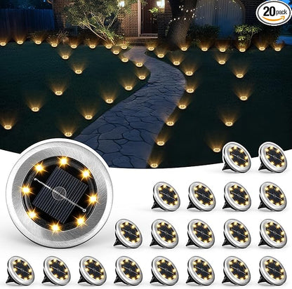 SOLPEX Mini Solar Ground Lights, 20 Pack Solar Lights Outdoor Waterproof by Solpex