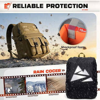 RAINSMORE Camera Bag Backpack for DSLR/SLR/Mirrorless Camera Bags for - Image 4