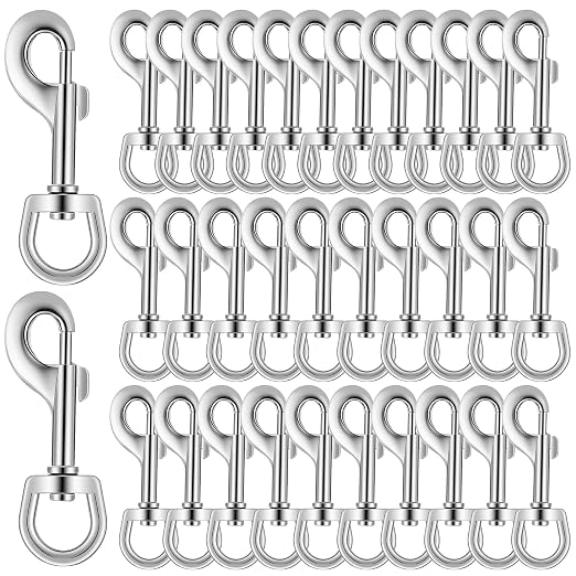 36 Pcs Swivel Snap Hooks, 2.76 Inch Heavy Duty Flag Clasp Single Ended Clip by MAQUITA