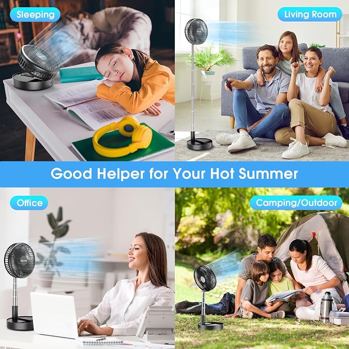 Belife X8-Lite Portable Fan, 7200mAh Battery Powered Rechargeable, USB Desk - Image 5