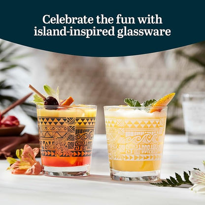 Libbey Tiki Rocks Glasses Set, Vintage-style Glassware Drinking Glasses Set of 4 - Image 4