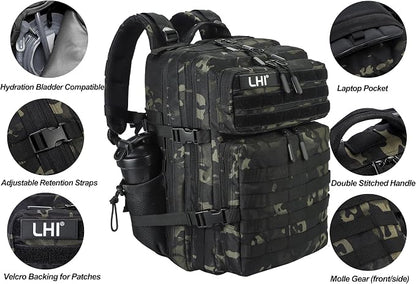 LHI Military Tactical Backpack for Men and Women 45L Army 3 Days Assault Pack - Image 5