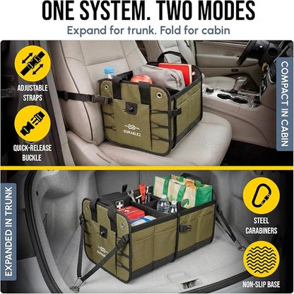 Heavy Duty Foldable Trunk Organizer 2-Section – Dual-Compartment Car Cargo Box - Image 7