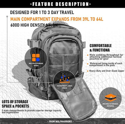 Miramrax Tactical Backpack Military Army Daypack - Image 5