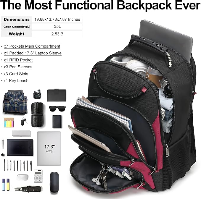 Boavan Laptop Backpack for men, 17.3 inch Laptop Bag - Image 5