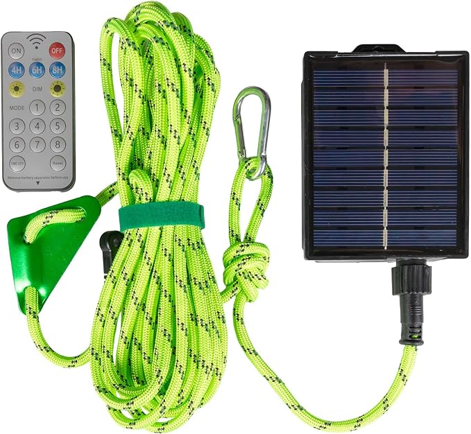 Solar Luminous Paracord Rope, 23ft Solar-Powered Green Glow Rope - Image 6