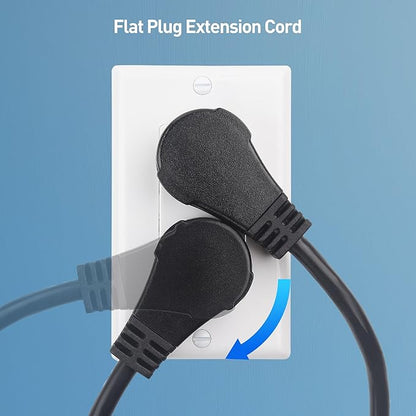 Cable Matters 2-Pack 16 AWG 360° Rotating Flat Plug Extension Cord - 3ft - Image 3