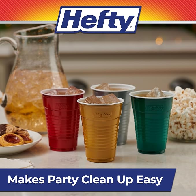 Hefty Party On Disposable Plastic Party Cups, 16 Oz Cups in Assorted Colors - Image 7
