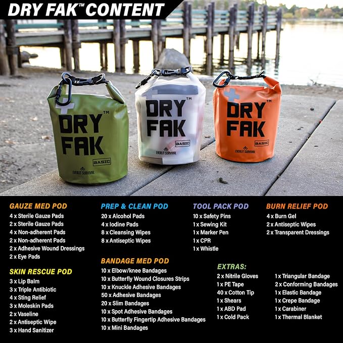 EVERLIT 290 Pc Waterproof First Aid Kit Dry FAK Medical Kit Emergency Survival - Image 3