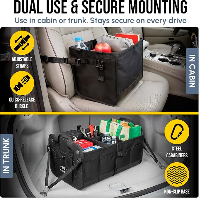 3-Section Car Trunk Organizer XL – Large Modular Auto Storage Bin, Foldable - Image 5