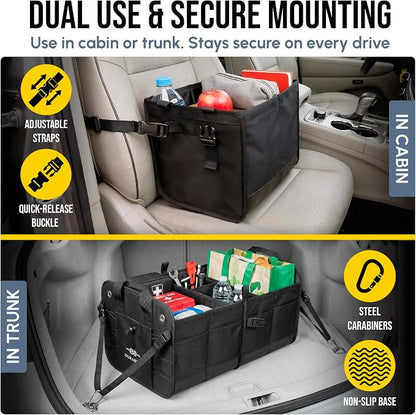 3-Section Car Trunk Organizer XL – Large Modular Auto Storage Bin, Foldable - Image 5