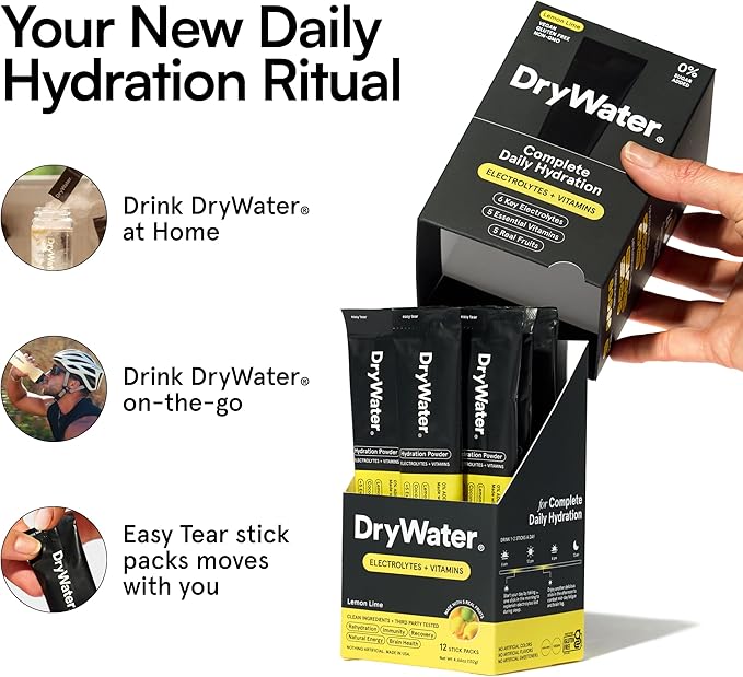 DryWater Electrolyte Powder Packets, Lemon Lime - Image 4