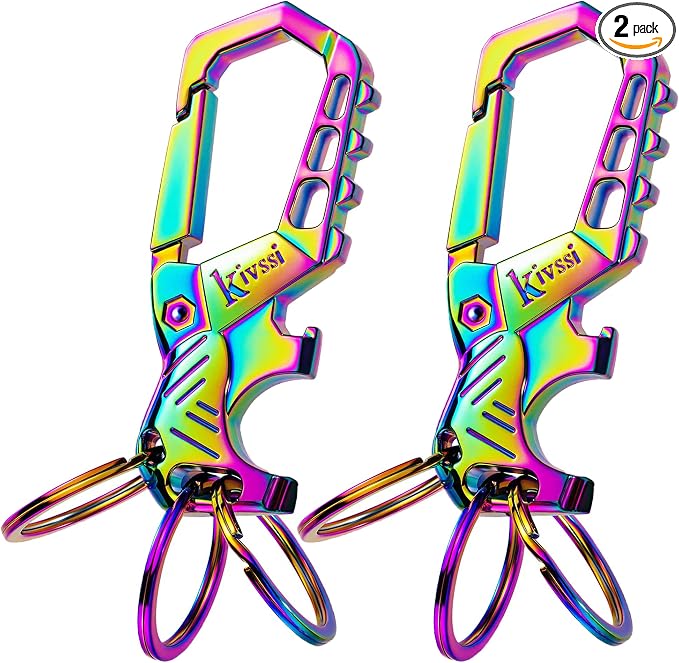 Kivssi Heavy duty metal keychains, Carabiner clip Car key chains, Fashion by Unknown