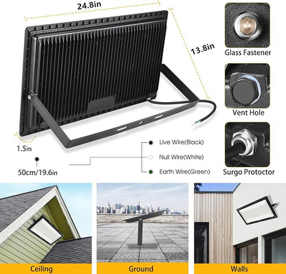 XYCN 800W 2pack LED Flood Lights, 3700 watt Equivalent 89500LM Super Bright - Image 4